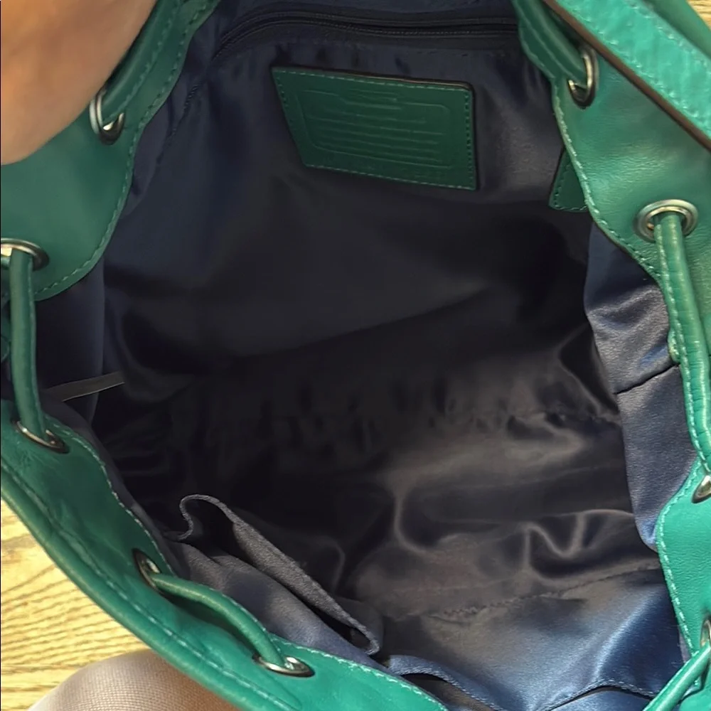 Coach Daisy Teal Leather Shoulder Bag - Picture 3 of 15